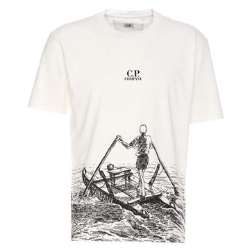 CP Company CP 25SS Artwork Logo T-Shirt White 18CMTS318A 005431G 103 139483812