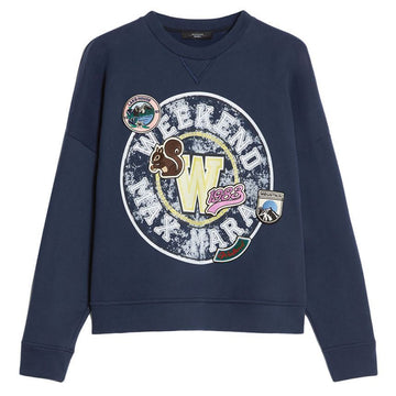 MAXMARA ロゴフリーススウェットシャツ ネイビー 2425926022 001 119577680