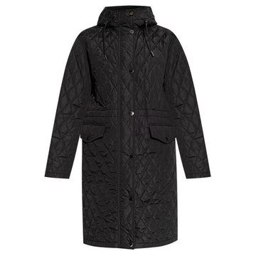BURBERRY HILLGATE Stepp-Hooded-Schnürmantel Schwarz 8110325 146284493