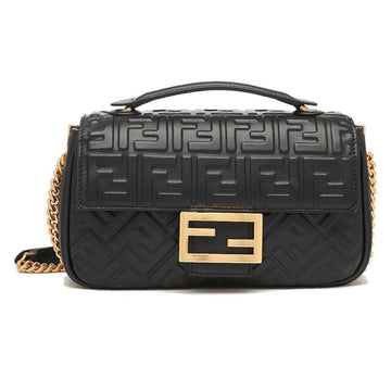 Fendi 25SS FF Logo Baguette Midi Chain Bag Black 8BR793 AH9C F1CFJ 125260812