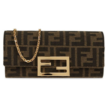 Fendi FF Fabric Chain Mini Wallet Brown 8M0365 A98P F0A6E 125260808