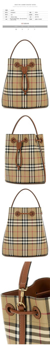 Burberry Vintage Check Small Drawstring Bucket Bag Briar Brown 8109795 146284456 [P]