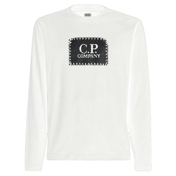 CP Company CP 25SS Logo Label Printing Long Sleeve T-Shirt White 18CMTS137A 005100W 103 139001504