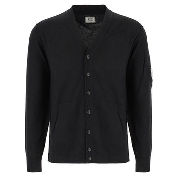 CP Company CP 25SS Lens Patch V-Neck Cardigan Black 18CMKN076A 004037A 999 139001500