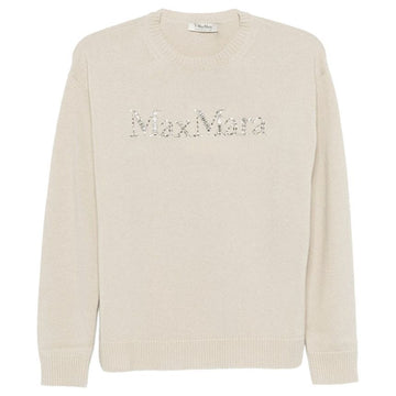 MaxMara Glitter Logo Cashmere Knit Beige 2429366163 008 119577580