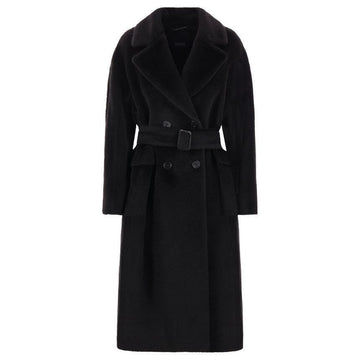 MAXMARA Wollmantel mit Gürtel Schwarz 2429016173 004 119577559