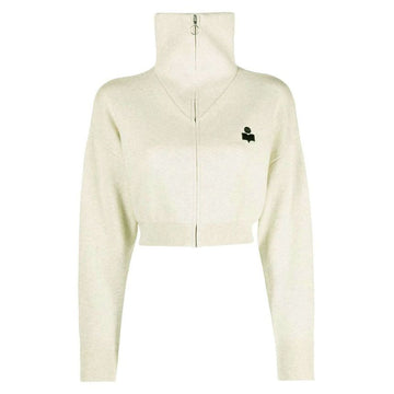 ISABEL MARANT OXANE ハイネック クロップ ジャケット ライトグレー CA0004FA A3L75E 02LY 93221711