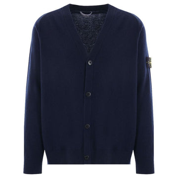 Stone Island Stone 24FW Emblem Patch V-Neck Cardigan Navy 8115523B4 V0020 117911237