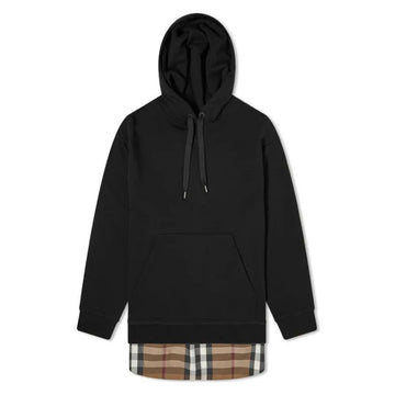 Burberry Oversized Hoodie with Check Panel Black 8044990 72618819