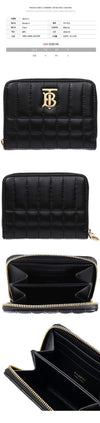 BURBERRY Monogram Quilted Coin Cardholder Schwarz 8062373 72618785 [P]