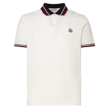MONCLER Logo-Patch Polo-Shirt Weiß 8A000 18 89A16 034 117410258