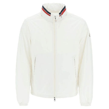 MONCLER FARLAK Logo-Patch High-Neck-Jacke Weiß 1A001 61 54A81 034 117410158
