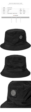Stone Island Stone 24SS Logo Patch Nylon Bucket Hat Black 801599376 V0029 92380657 [P]