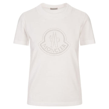 MONCLER Crystal-Logo T-Shirt Weiß 8C000 17 829FB 033 117417341