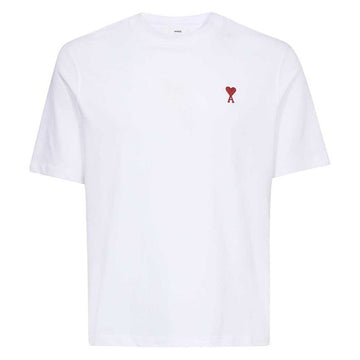 AMI Heart Small Logo Stickerei T-Shirt Weiß 24FW BFUTS005 726 100 116299230
