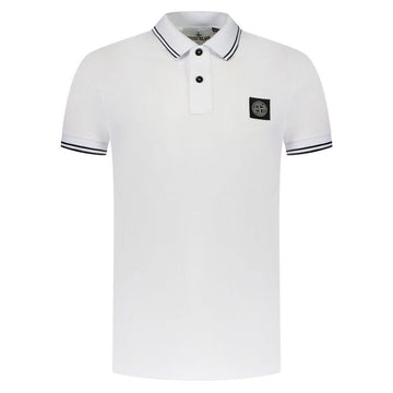 STONE ISLAND ストーン 24SS ロゴ パッチ スリムフィット ポロシャツ ホワイト 80152SC18 A1001 92380586