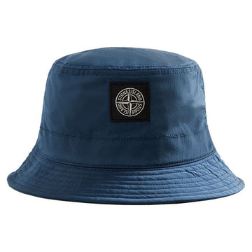 STONE ISLAND Stone 24SS Logo-Patch Nylon Bucket Hat Blau 801599376 V0024 92380562