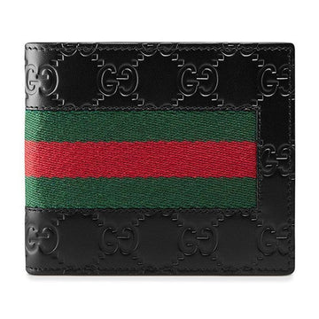 GUCCI GG Signature Web Leder Geldbörse Schwarz 408827 CWCLN 1060 70427132