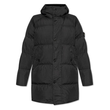 Stone Island Stone 24FW Wappen Garment Dyed Crinkle Lapels Long Padding Black 811570123 V0029 92380557