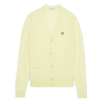 MAISON KITSUNE フォックスヘッド Vネック カーディガン ライトイエロー 23FW A00505KT1036 P720 114555683