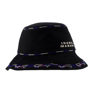 ISABEL MARANT HALENA Logo-Stickerei Bucket Hat Schwarz 01BK 84775620