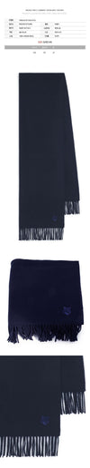 MAISON KITSUNE Wolleschal mit Fuchs-Logo in Mitternachtsblau 24SS MM06201BT3004 P476 84813441 [P]