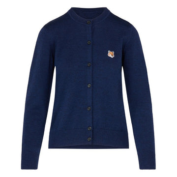 Maison Kitsune Women's Fox Head Patch Cardigan Navy Melange IW00506KT1036 H481 114555620