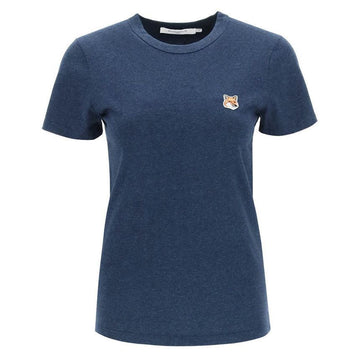 Maison Kitsune Women's Fox Head Patch T-Shirt Navy Melange IW00112KJ0008 H481 84812262