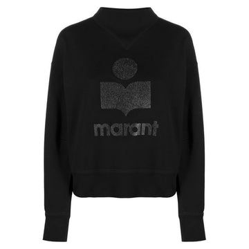 ISABEL MARANT MOBYグリッターロゴスウェットシャツ ブラック 64444310