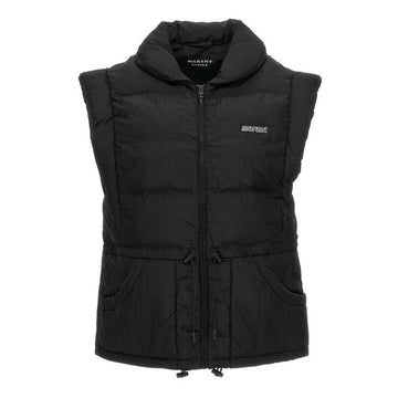ISABEL MARANT Toby Logo Patch Steppweste Schwarz A3C51E 01BK 64444301