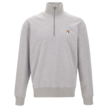 MAISON KITSUNE 24FW フォックスヘッド 半ジップ スウェットライトグレー杢 H120 MM00314KM0001 110883711