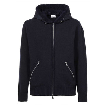 MONCLER Logo Patch Woll Hoodie Navy 9B000 16 M1115 778 63804880