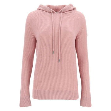 MONCLER 23FW Logo-Patch Woll Hoodie Pink 9G000 07 M1900 520 63804876
