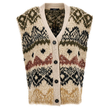 MaxMara 23FW GIRO Jacquard Knit Vest Beige 2353560333 001 63808573