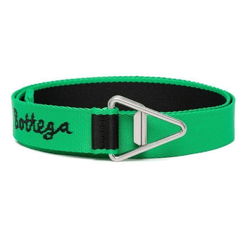 Bottega Veneta Buckle Logo Embroidered Belt Green Black 702057 V1VP0 1091 78683331