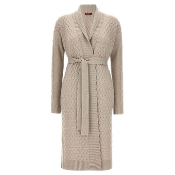 MAXMARA Gürtel langer Cardigan grau-beige 2363160133 004 63808560