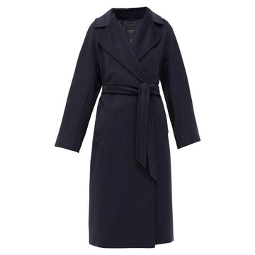 MaxMara 23FW RESINA Wool Belted Coat Navy 2350161133 010 63808536