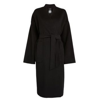 MaxMara 23FW Clipper Belted Wool Coat Black 2350160133 013 63808523