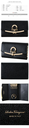 SALVATORE FERRAGAMO Gancini Flap Key Case Geldbörse Schwarz 22-D151 0683320 77183475 [P]