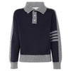 THOM BROWNE 2023年秋冬リラックスフィットプルオーバーウールニットネイビー MKA468A Y1026 415 56988374 [P]