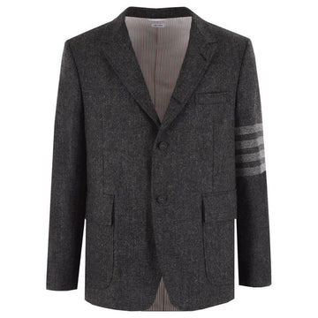 THOM BROWNE Wolljacke mit schrägem Kragen, dunkelgrau MJU560A 05385 025 61678459