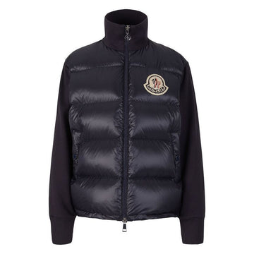 MONCLER Big Logo Patch Mix Strickpaddedjacke Navy 8G000 14 89A2Y 778 108191860