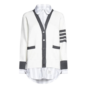 THOM BROWNE 23FW アングルカフス オックスフォード レイヤード シャツジャケット ホワイト FKC534A Y3007 100 61678401