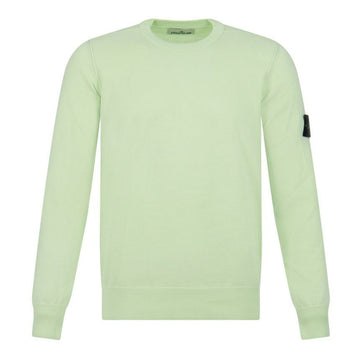 STONE ISLAND Stein 23FW Wappen Crewneck Strickpullover Lightgreen 1015540B2 V0052 56990731