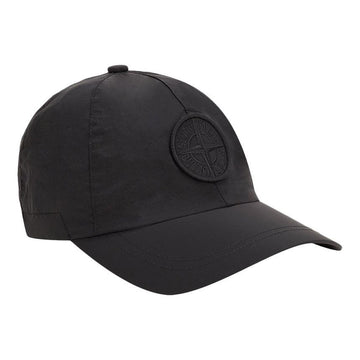 STONE ISLAND Stein 23FW Logo Stickerei Nylon Baseballmütze Schwarz 791599576 A0029 60665650