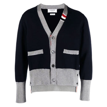 THOM BROWNE 23FW Dreistreifen Baumwolle Cardigan Navy MKC466A Y3017 415 56062225