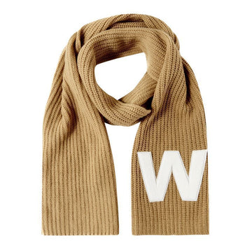 MaxMara 23FW BARDIES Shearling Logo Patch Scarf Beige 2357460434 003 60317229