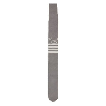 THOM BROWNE Hector Icon Knit Seidenkrawatte Hellgrau MNL067K Y4007 055 75833077