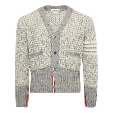 Thom Browne 24SS Tweed 4 Bar Mohair V-Neck Cardigan Light Gray MKC510A Y1506 055 75833072