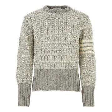 THOM BROWNE トゥイード 4バ モヘア ニット ライトグレー MKA489A Y1506 055 75833068